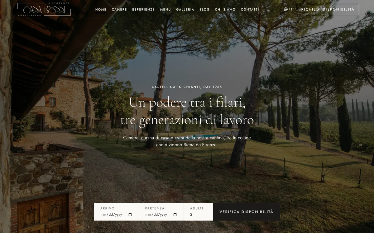Classico: la home del sito di esempio