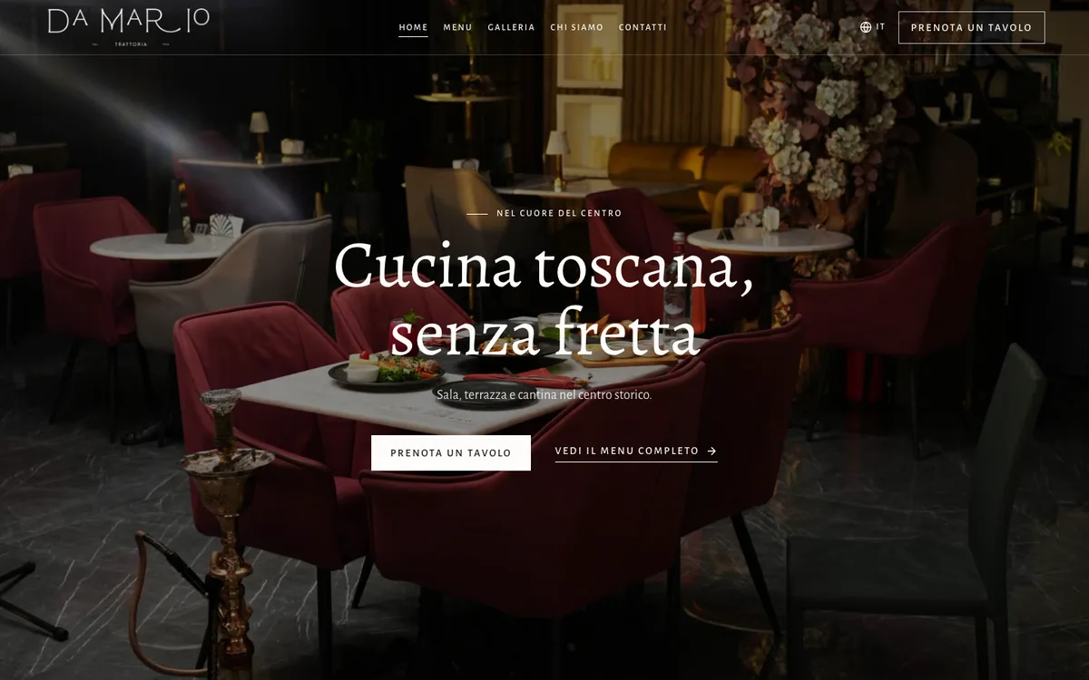 Classico: la home del sito di esempio